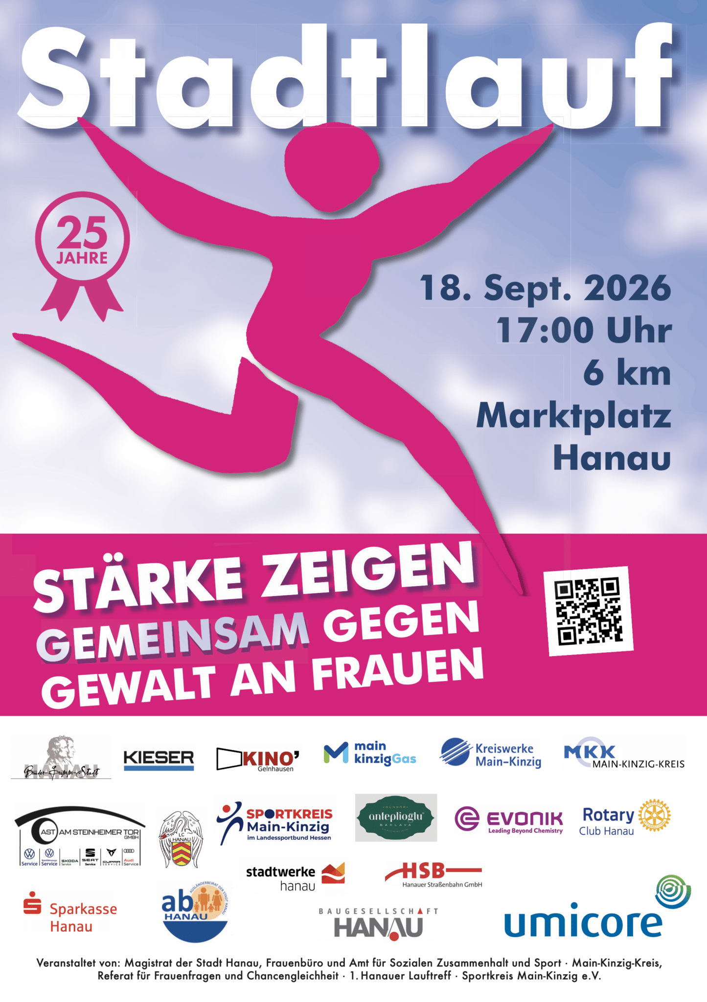 25. Stadtlauf in Hanau - Stärke zeigen - gemeinsam gegen Gewalt an Frauen