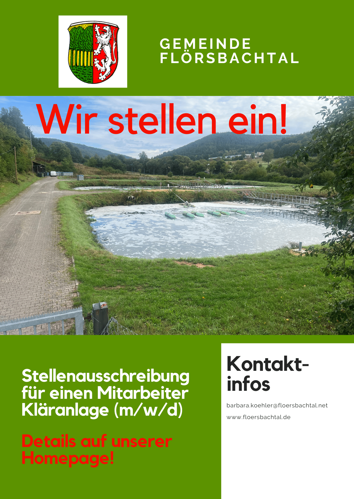 Stellenausschreibung Klärwärter (m/w/d)